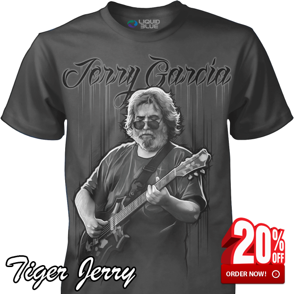 Jerry Garcia Tiger Jerry Grey T-Shirt