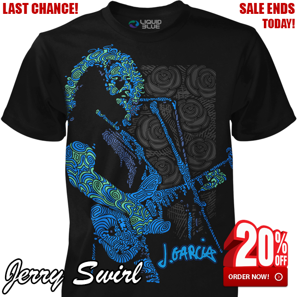 Jerry Garcia Jerry Swirl Black T-Shirt