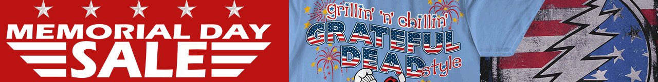 $8 OFF Memorial Day Sale starts now! Grateful Dead & Patriotic Tees!