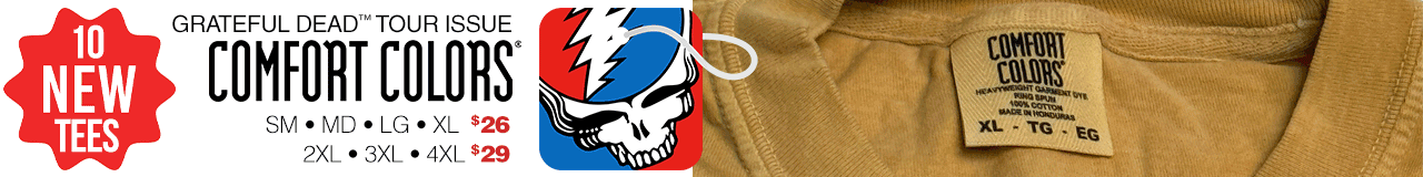 10 NEW Comfort Colors® Grateful Dead™ Tour Issue Tees