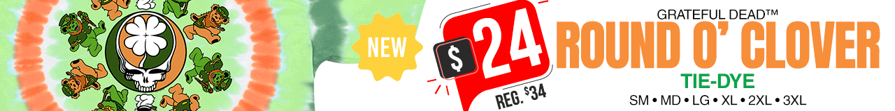 NEW Grateful Dead St. Patricks Day Tie-Dye Tees