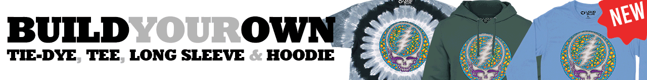 NEW Build Your Own Grateful Dead Rusty Blue Tie-Dye, Tee, Long Sleeve & Hoodie!