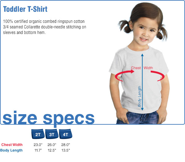 Toddler T-Shirt Size Specifications