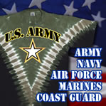 Armed Forces T-Shirts:
Army, Navy, Air Force, Marines and Coast Guard.