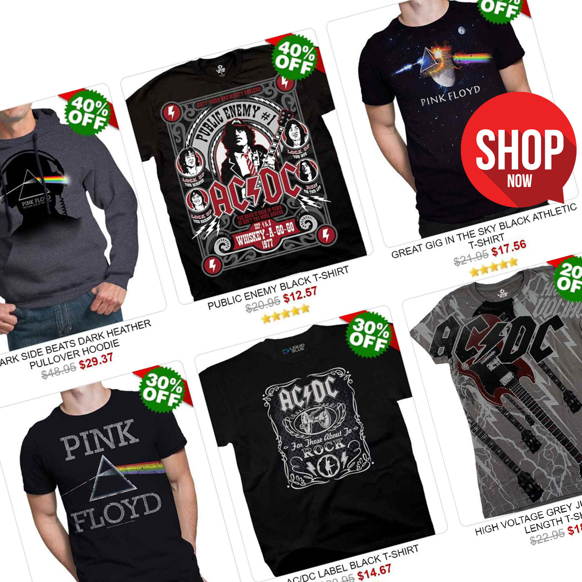 Save up to 40% OFF Pink Floyd & AC/DC Tees, Hats, Blankets & Onesies ...