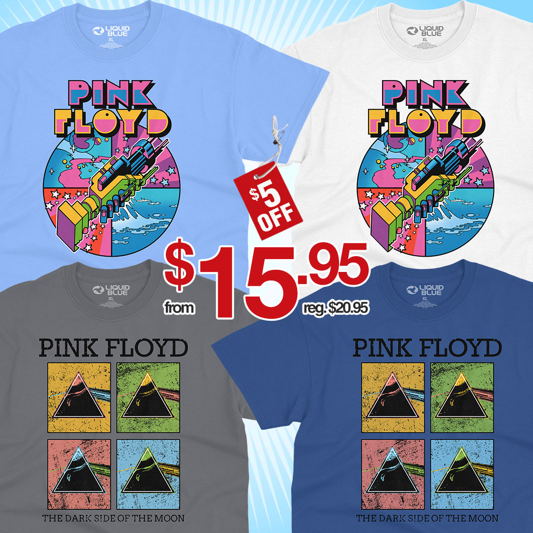 $5 NEW Pink Floyd Tees - Liquid Blue Retail News 06-01-21