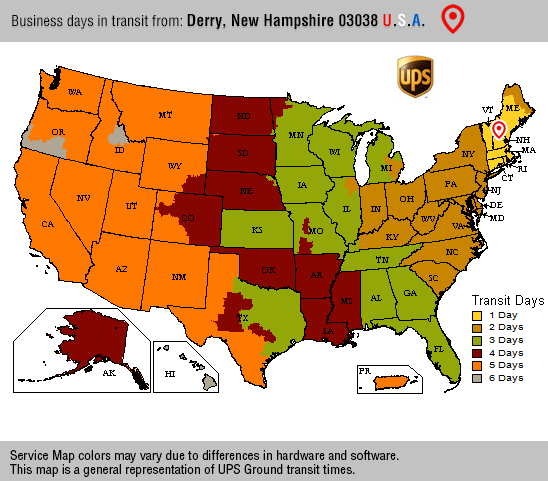 Ups Shipping Days Chart